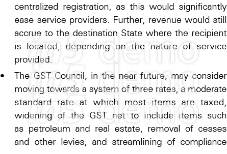 centralized registration, as this would significantly ease service providers  Further, revenue would still accrue to    